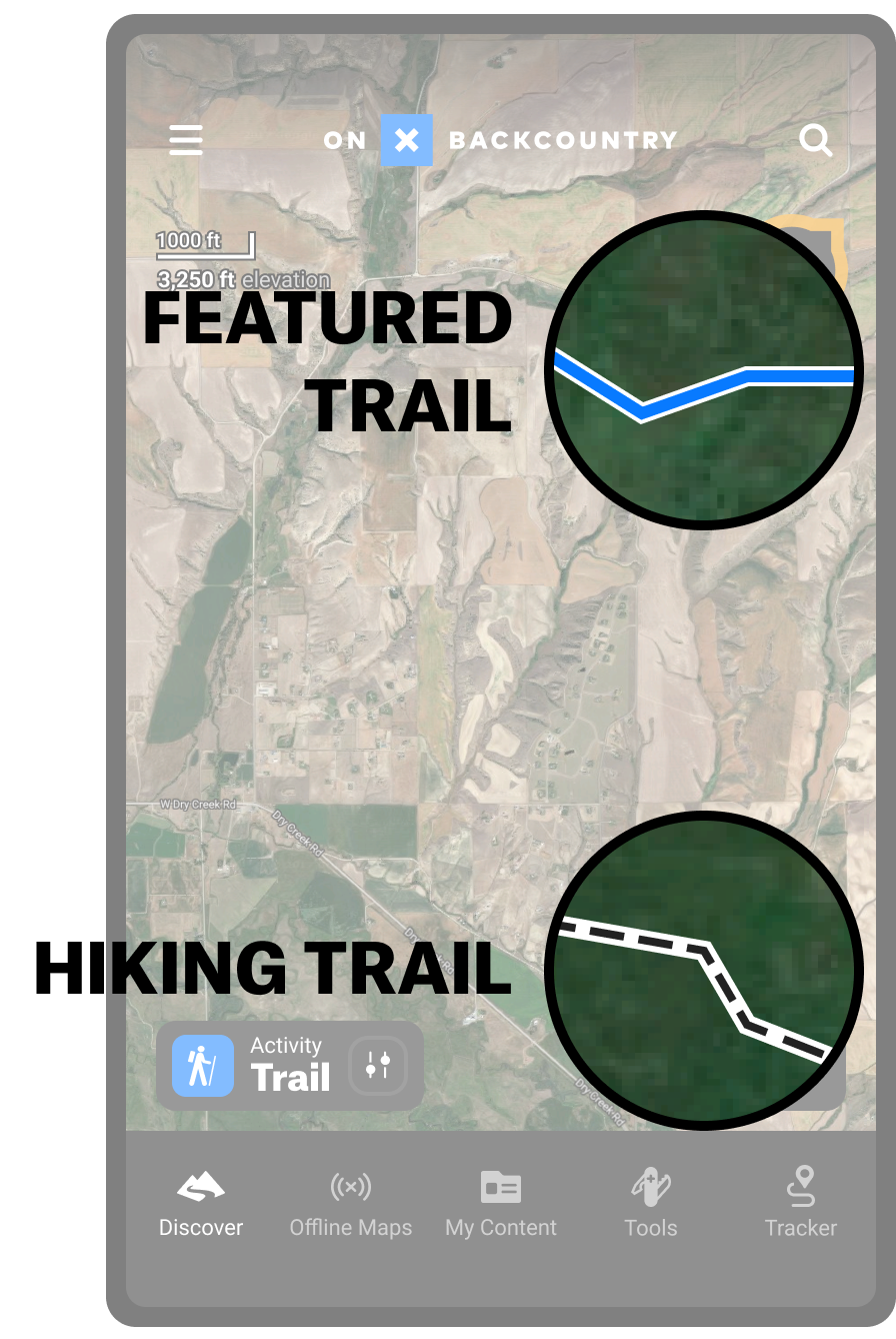 How to find and read Trails on your map onX Backcountry