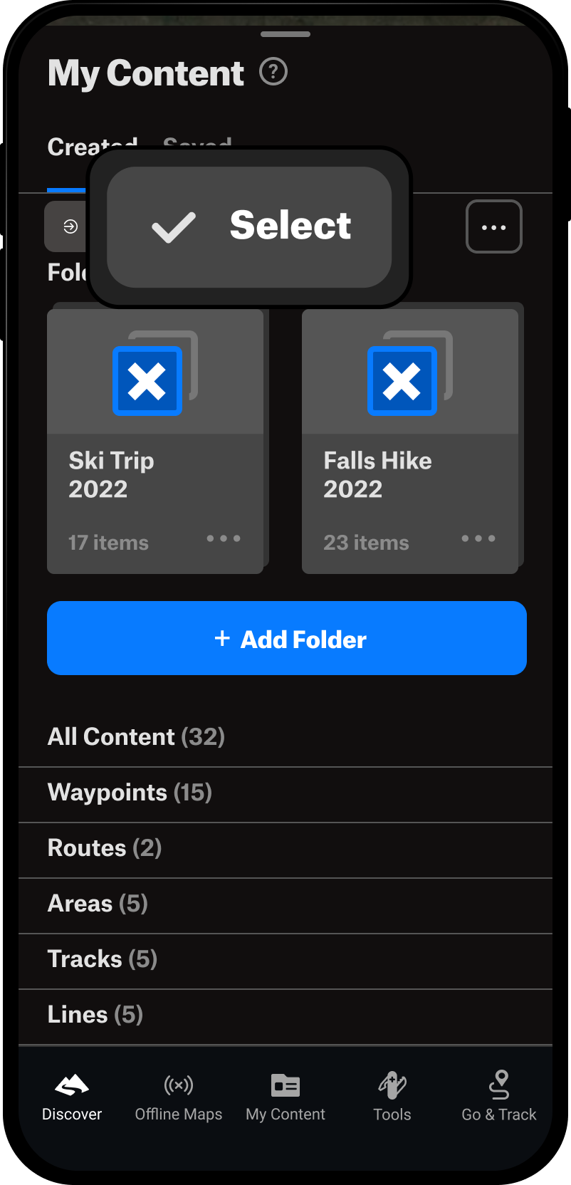 Select My Content Menu Backcountry App.png