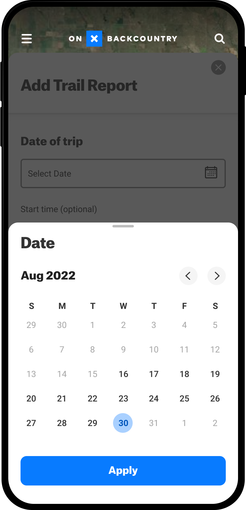 Date Calendar Add Trail Report Backcountry App.png