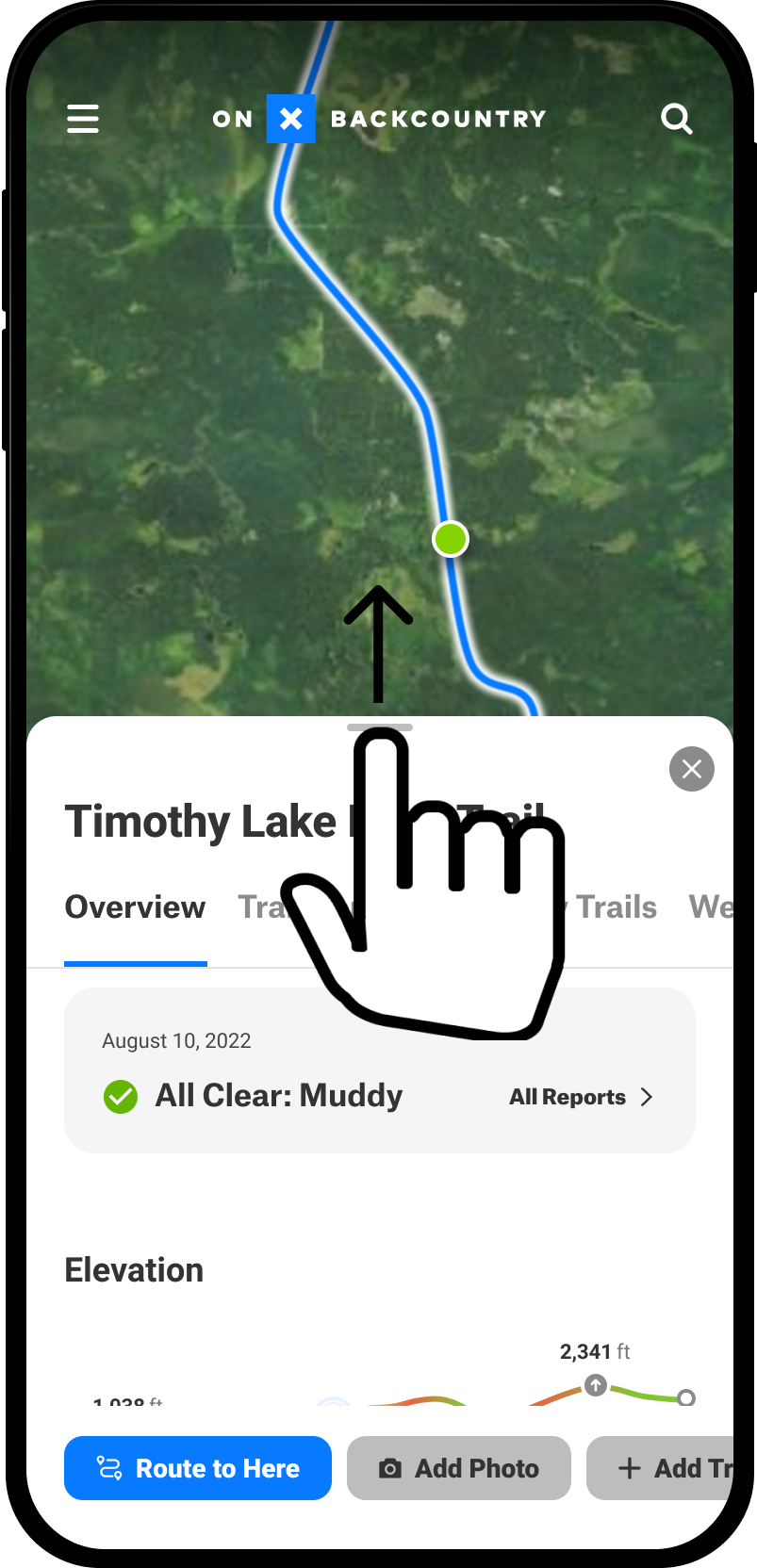Swipe up Map Query Hiking Trail Backcountry App.png