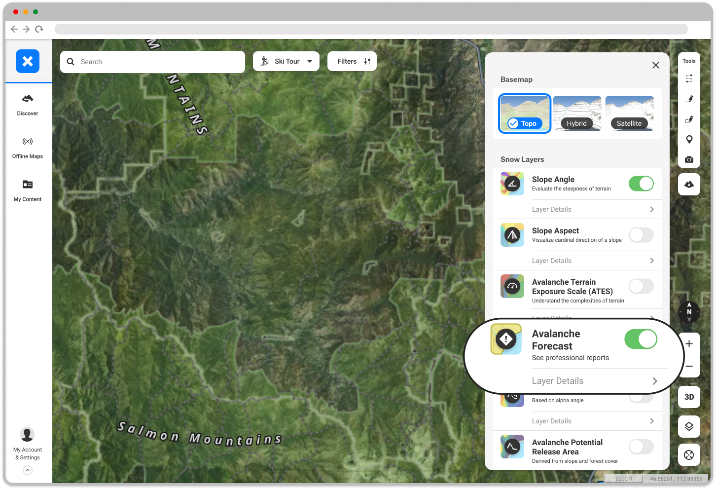 Avalanche Forecast Layer and Basemaps Menu Backcountry Web.png